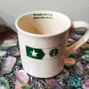 Vintage Starbucks Coffee Cup "Proudly serving those who serve" 14 ozs